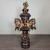 Wasserspeier Wasserspiel Putten Pferde Fische Bronze 1,48 m
