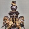 Wasserspeier Wasserspiel Putten Pferde Fische Bronze 1,48 m - immagine 7