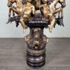 Wasserspeier Wasserspiel Putten Pferde Fische Bronze 1,48 m - immagine 11