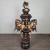 Wasserspeier Wasserspiel Putten Pferde Fische Bronze 1,48 m - immagine 2