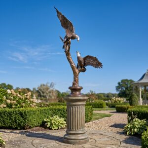 Skulptur Dekoration Weißkopfseeadler Adler Bronze 1,65 m