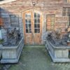 Skulptur Dekoration Löwen Bronze mit Steinsockel 1,70 m - immagine 2