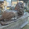 Skulptur Dekoration Löwen Bronze mit Steinsockel 1,70 m - immagine 11