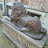 Skulptur Dekoration Löwen Bronze mit Steinsockel 1,70 m - immagine 12