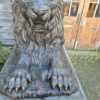 Skulptur Dekoration Löwen Bronze mit Steinsockel 1,70 m - immagine 9