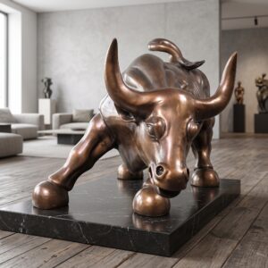 Dekoration Skulptur Stier Bronze 0,50 m
