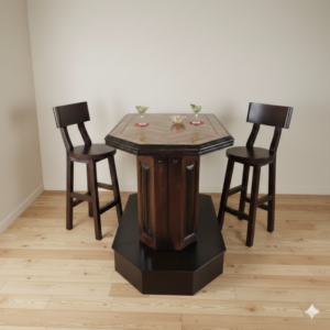 Minibar Stehtisch Eiche Mahagoni 1,27 m