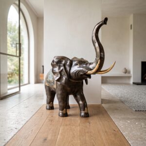 Skulptur Dekoration indischer Elefant Bronze 0,90 m