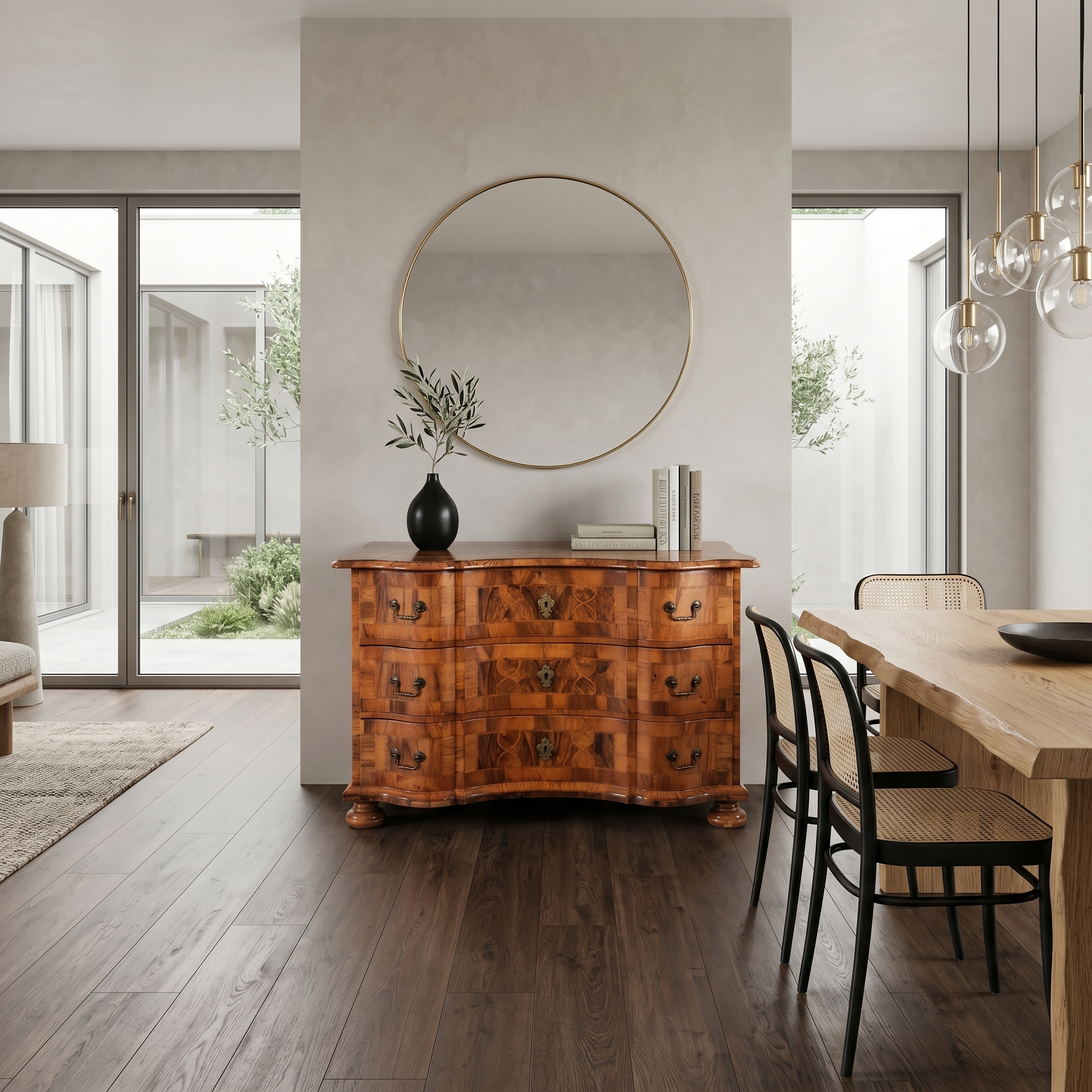Barockkommode Kommode Barock 1780 Nussbaum - immagine 2