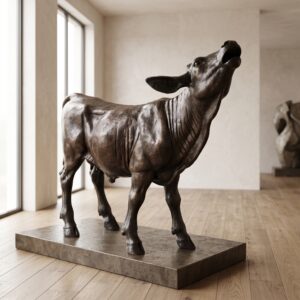 Skulptur Dekoration Kalb Bronze 1,15 m