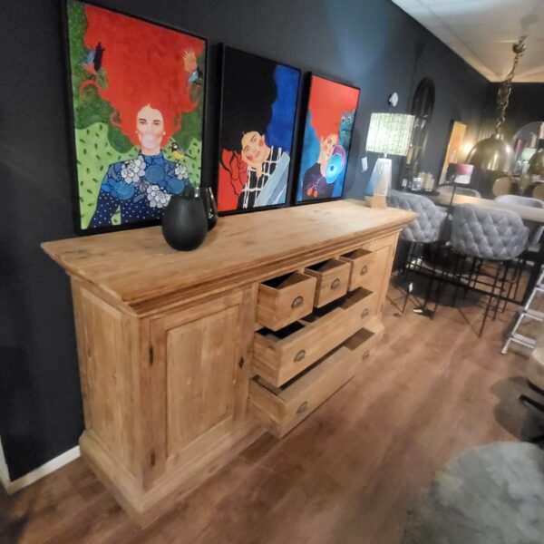 Sideboard Anrichte Teakholz 2,40 m - immagine 3