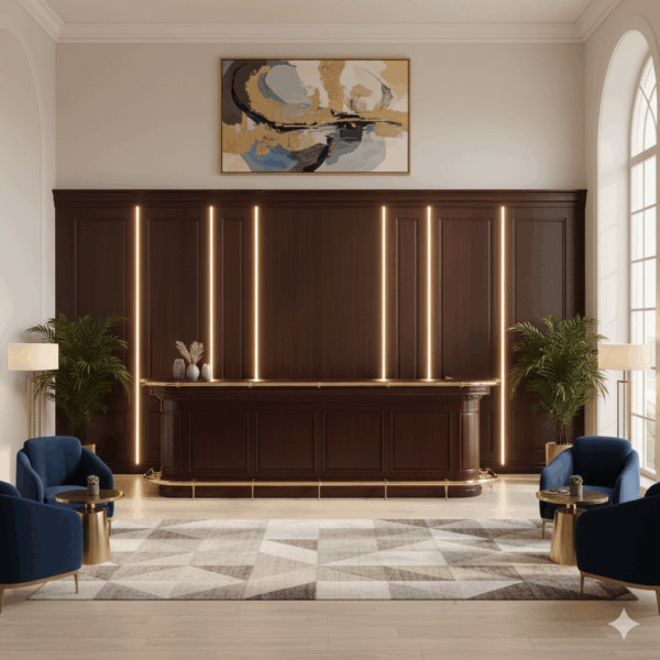 Bancone Bar Inglese in Mogano 4,00 m - immagine 2