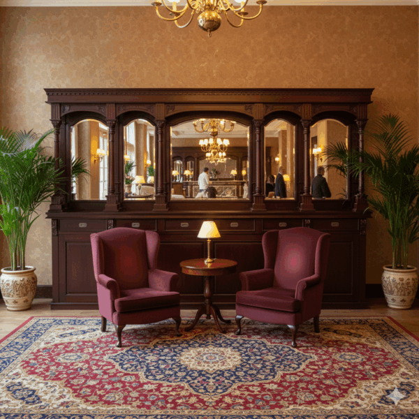 Bar inglese retrobancone in mogano 4,00 m - immagine 2