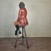 Decorazione Scultura Ragazzo su Sgabello 1920 Legno Massiccio - immagine 22