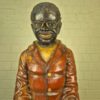 Decorazione Scultura Ragazzo su Sgabello 1920 Legno Massiccio - immagine 13