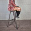 Decorazione Scultura Ragazzo su Sgabello 1920 Legno Massiccio - immagine 11