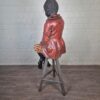 Decorazione Scultura Ragazzo su Sgabello 1920 Legno Massiccio - immagine 24