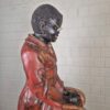 Decorazione Scultura Ragazzo su Sgabello 1920 Legno Massiccio - immagine 9