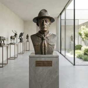 Scultura Busto Scout Bronzo 0,75 m