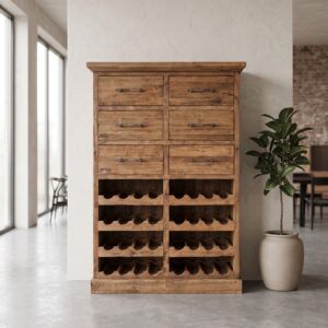 Armadio per vino Scaffale per vino Teak 1,08 m