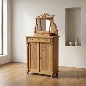 Vertiko con sopralzo in stile Liberty 1900 Pino
