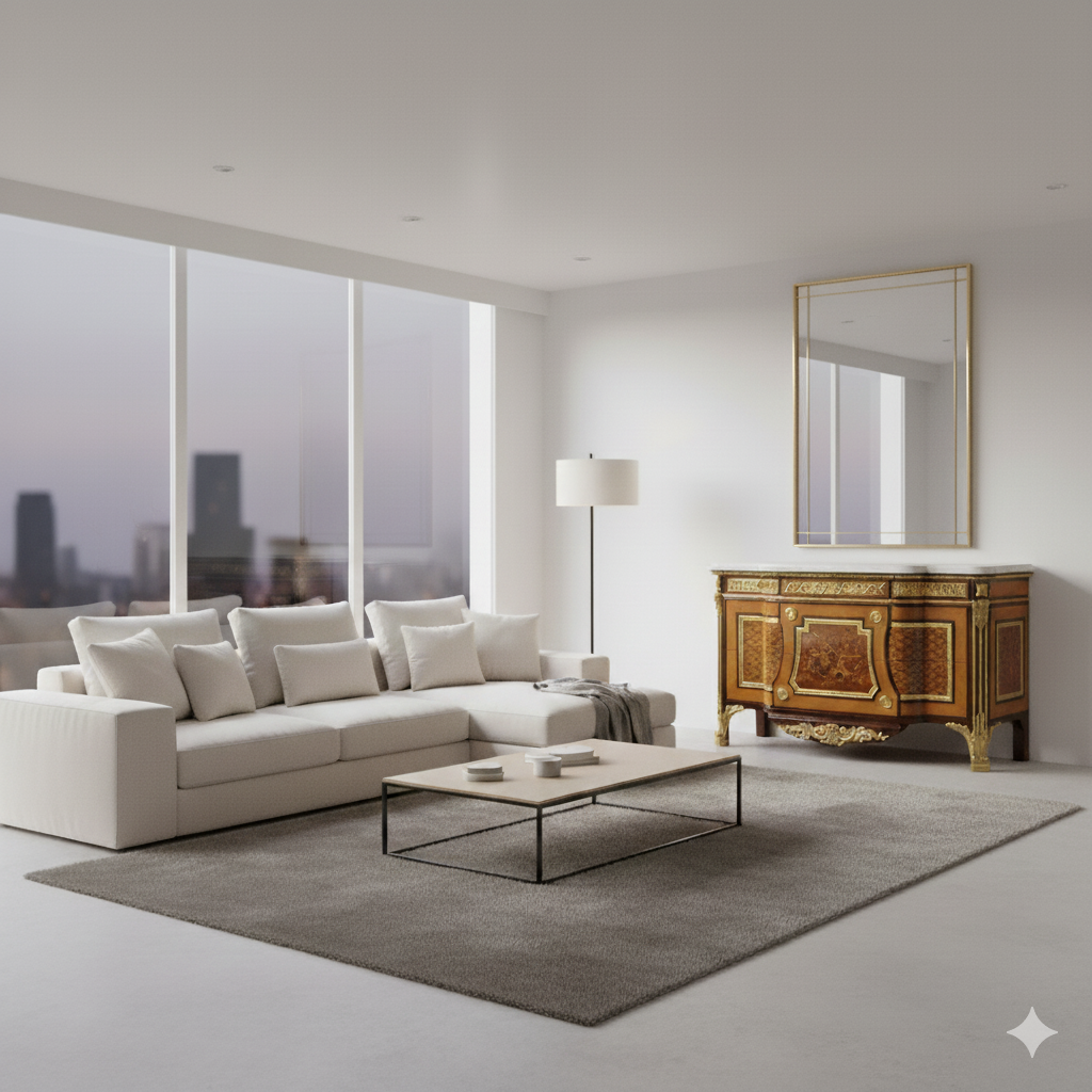 Kommode Rokokostil Nussbaum 1,78 m - immagine 2