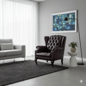 Chesterfield Sessel Leder Rotbraun