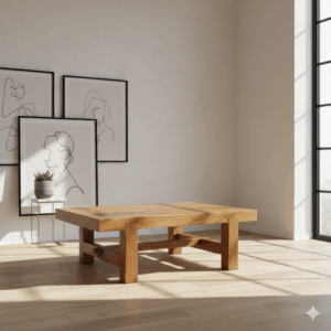 Couchtisch Teakholz Baumstamm 1,40 m x 0,90 m