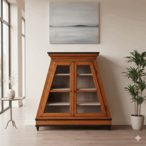 Conische Vitrinekast Empire 1790 Kersenhout