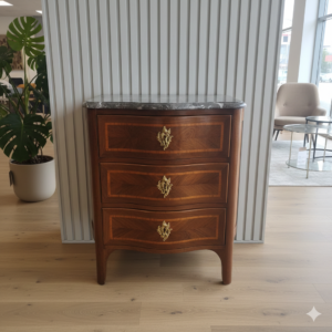 Commode Barocco – Impiallacciato in Noce con Marmo, 1780 circa