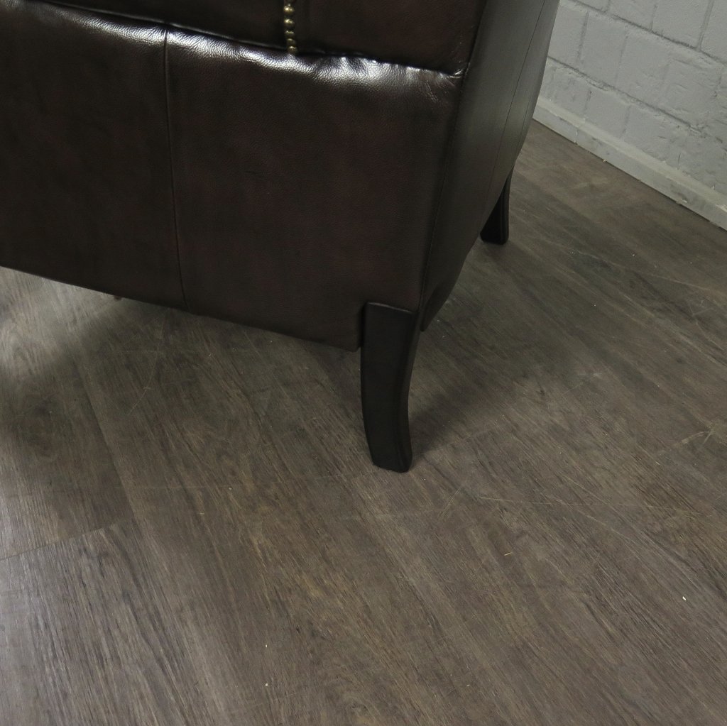 Chesterfield Sessel Leder Dunkelbraun