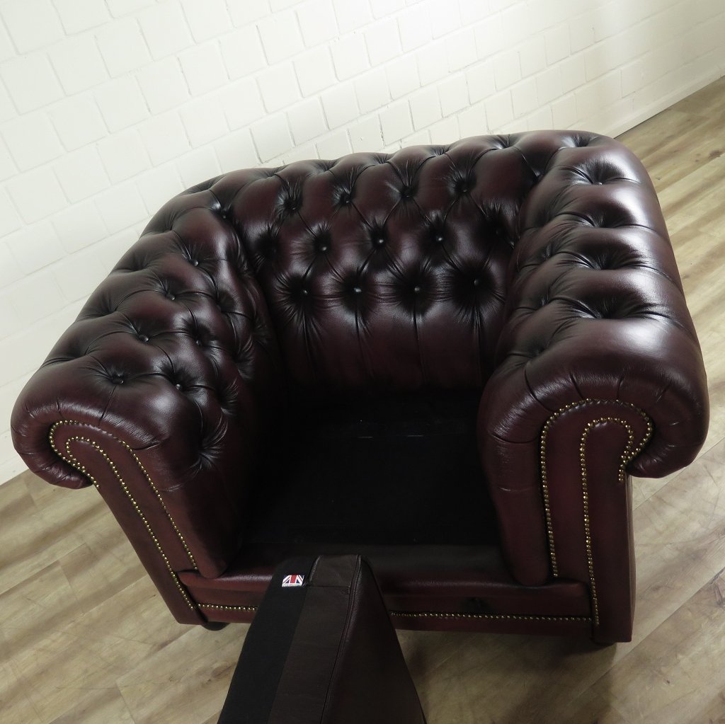 Chesterfield Couchgarnitur Dunkelrot 3-2-1