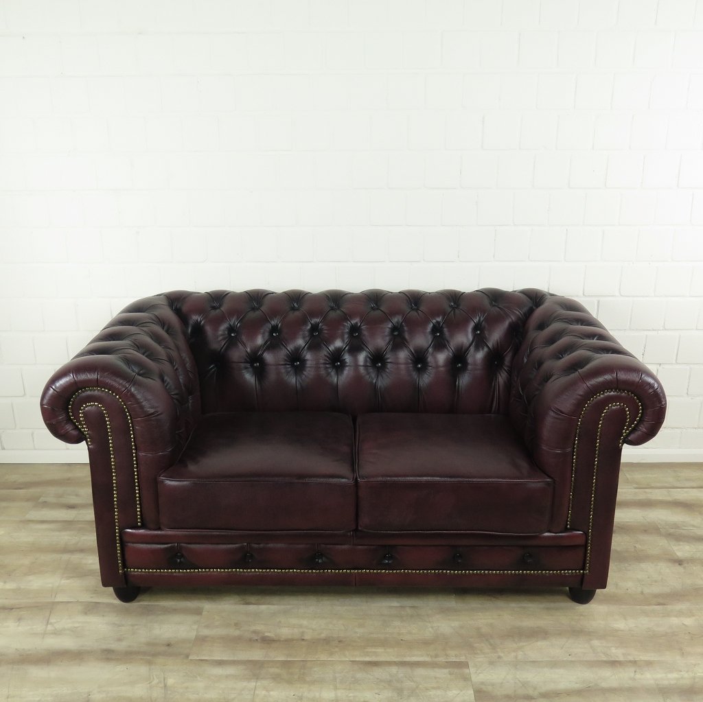 Chesterfield Couchgarnitur Dunkelrot 3-2-1