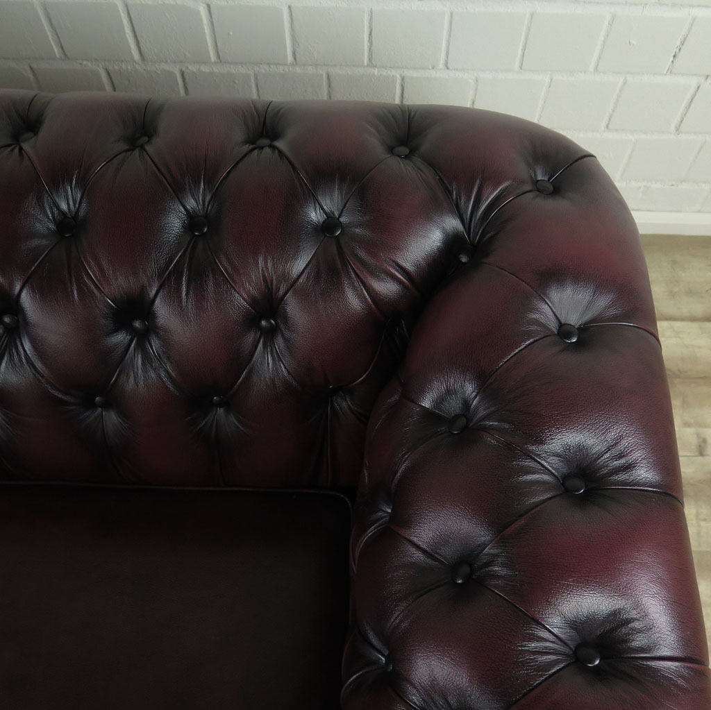 Chesterfield Couchgarnitur Dunkelrot 3-2-1