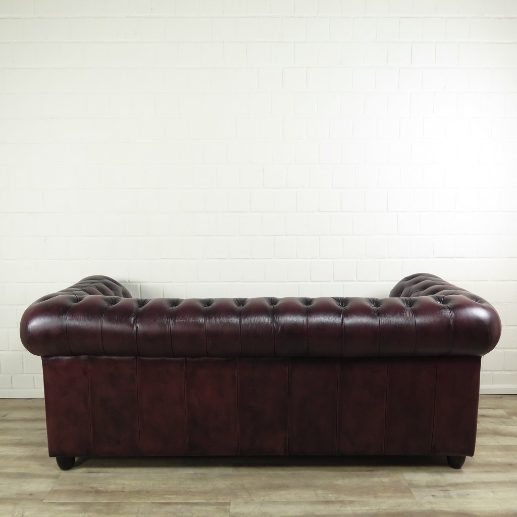Chesterfield Couchgarnitur Dunkelrot 3-2-1