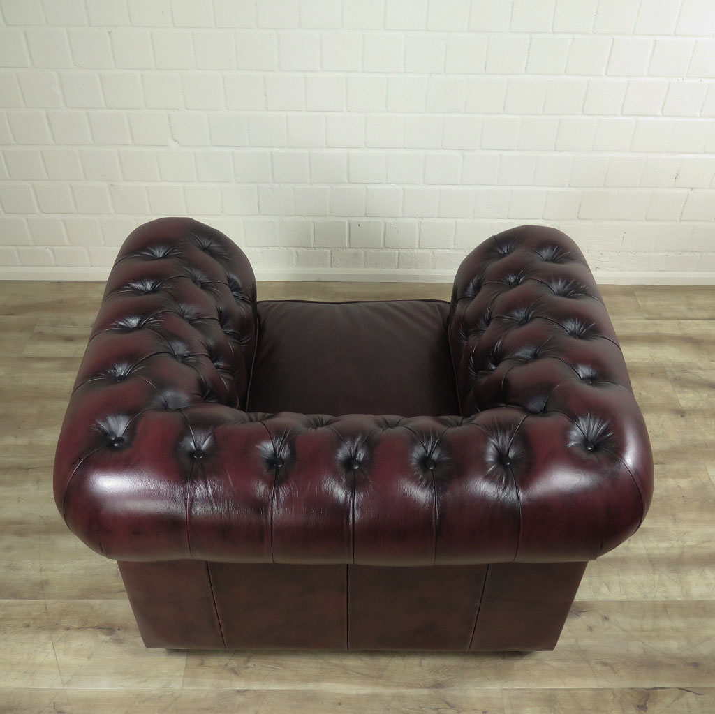 Chesterfield Couchgarnitur Dunkelrot 3-2-1