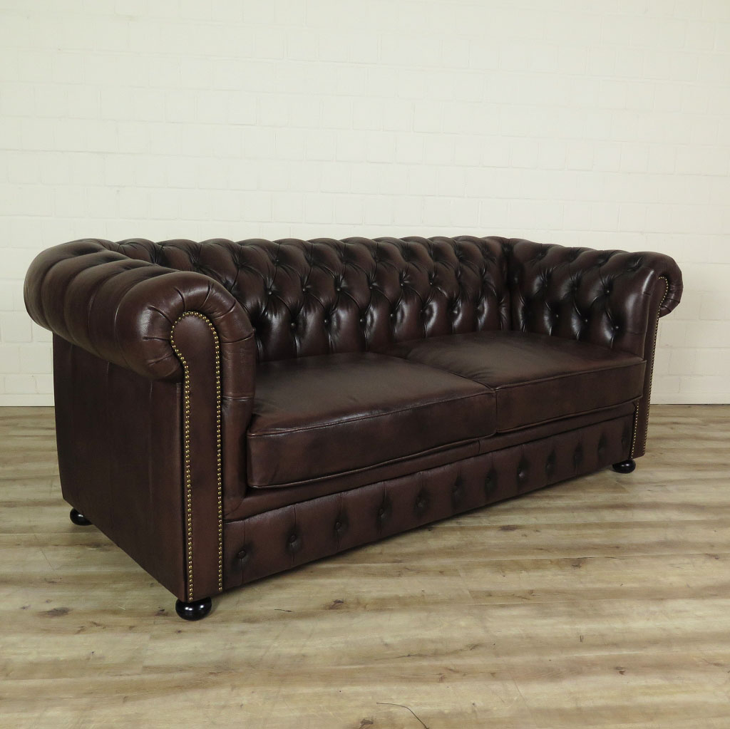 Chesterfield Couchgarnitur Dunkelbraun 3-2-1