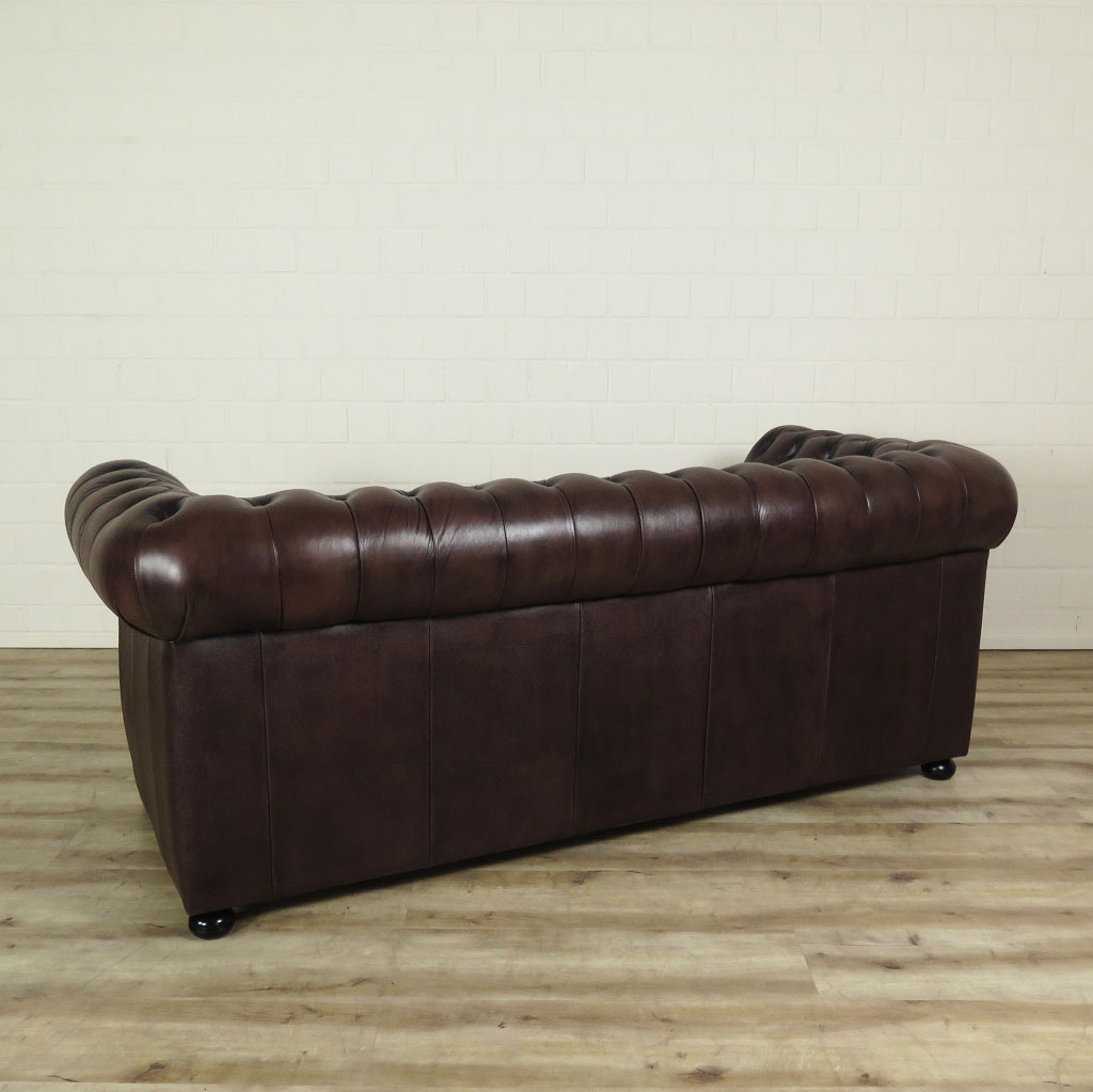 Chesterfield Couchgarnitur Dunkelbraun 3-2-1