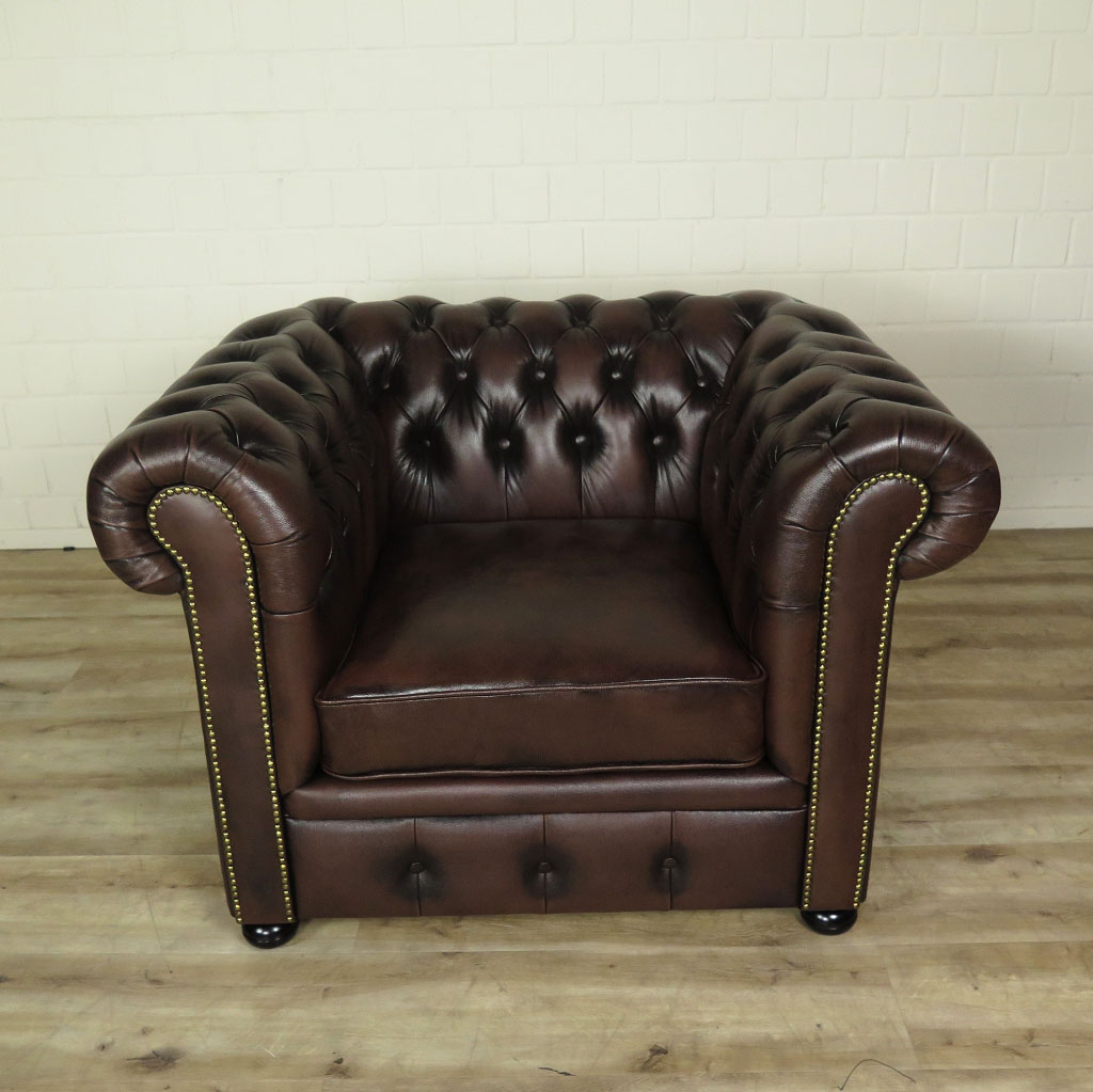 Chesterfield Couchgarnitur Dunkelbraun 3-2-1