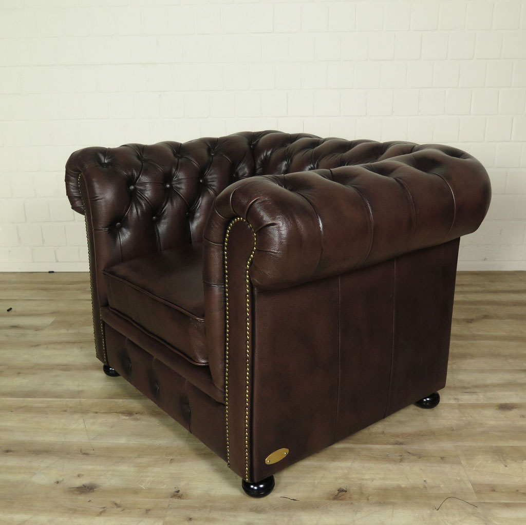 Chesterfield Couchgarnitur Dunkelbraun 3-2-1