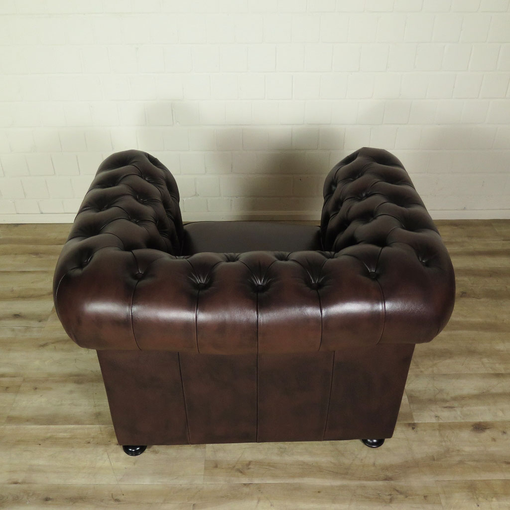 Chesterfield Couchgarnitur Dunkelbraun 3-2-1