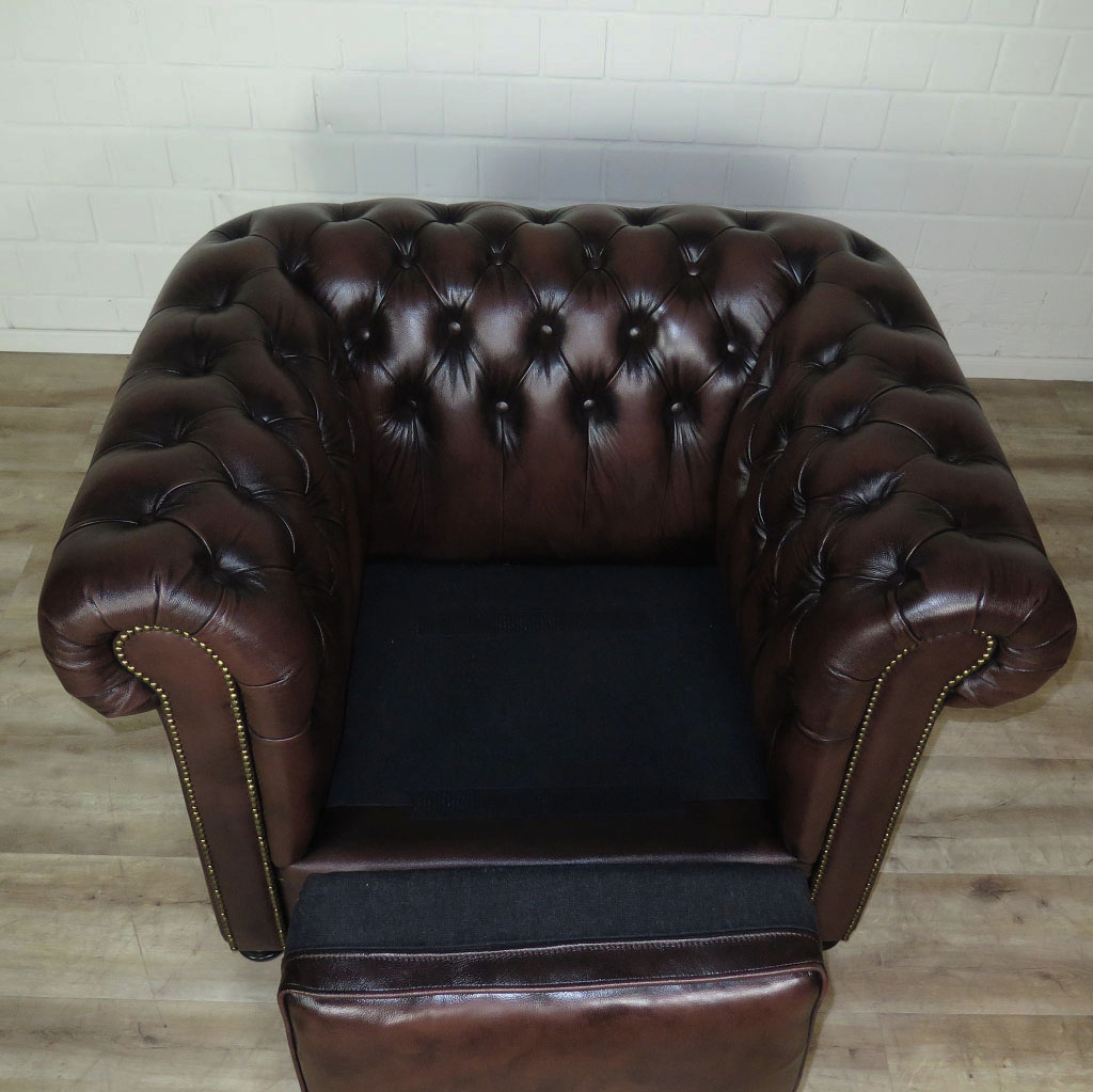 Chesterfield Couchgarnitur Dunkelbraun 3-2-1