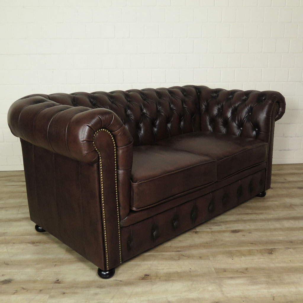 Chesterfield Couchgarnitur Dunkelbraun 3-2-1