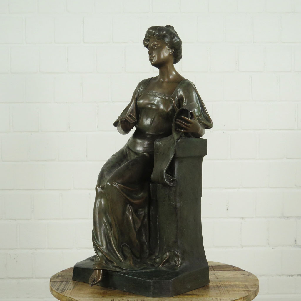 Skulptur Dekoration Dame Bronze 0,68 m