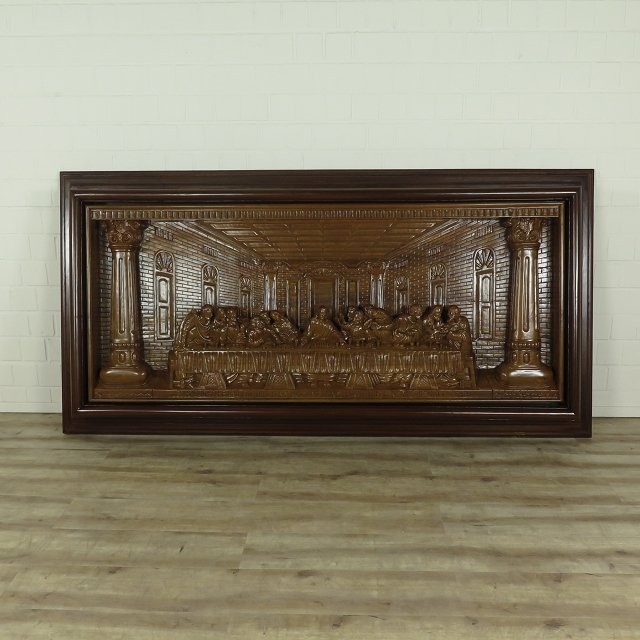 Wandbild Bild Teakholz Das Abendmahl 2,50 m