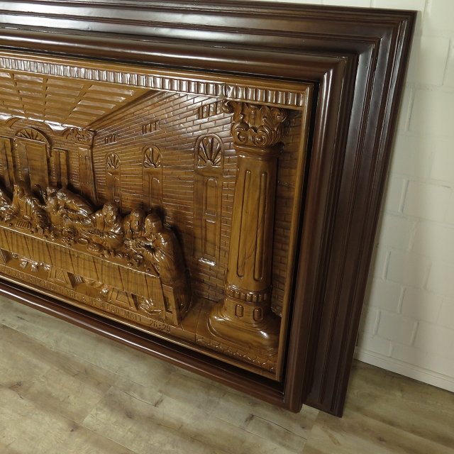 Wandbild Bild Teakholz Das Abendmahl 2,50 m