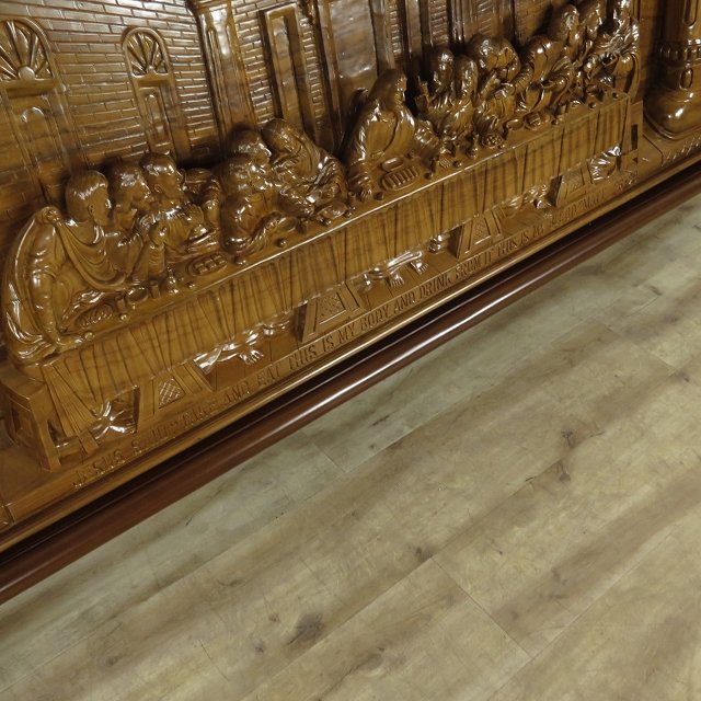 Wandbild Bild Teakholz Das Abendmahl 2,50 m