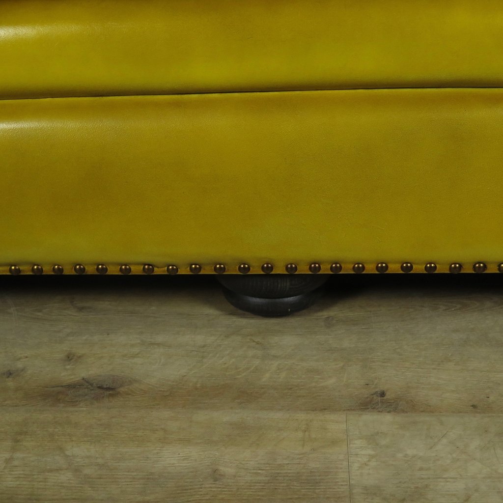 Chesterfield Sofa Couch Leder Gelb 2,80 m