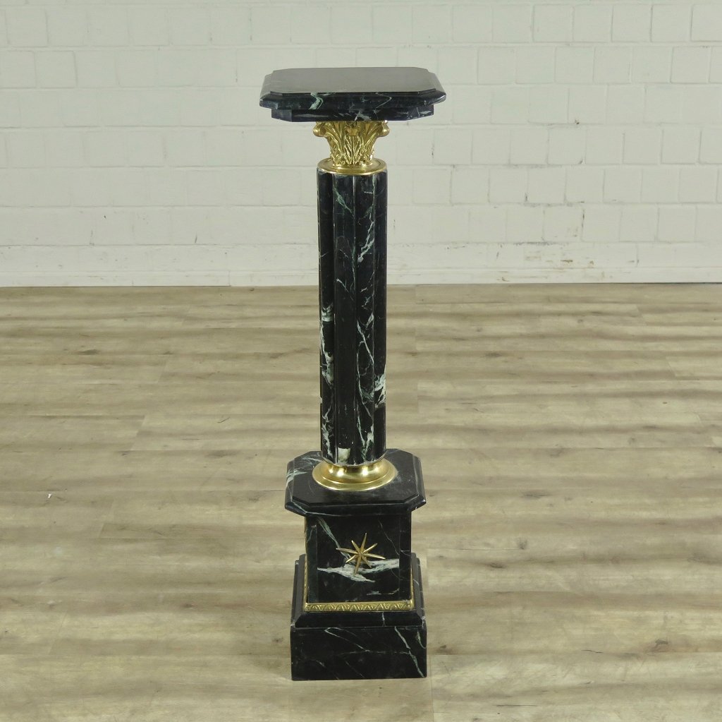 Säule Pfeiler Marmor Schwarz 1,03 m
