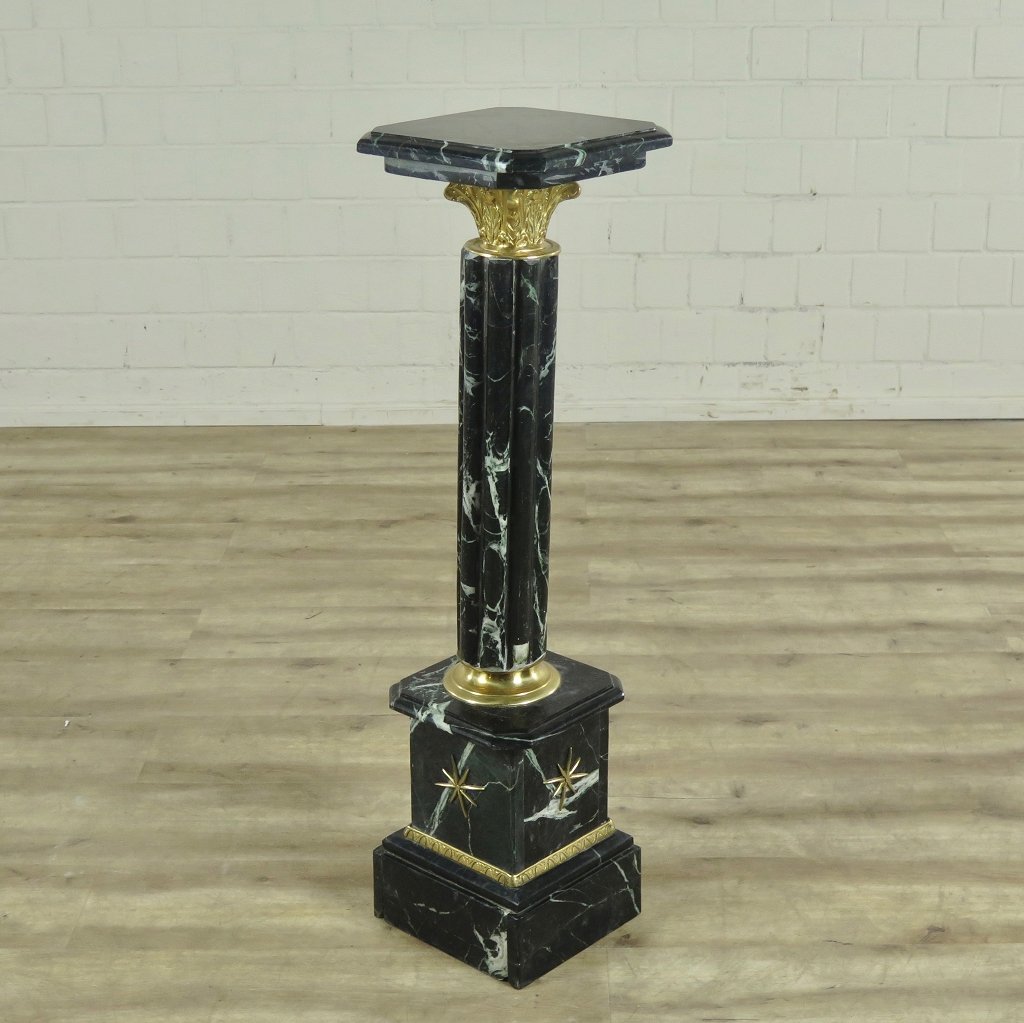 Säule Pfeiler Marmor Schwarz 1,03 m